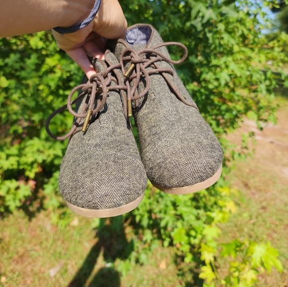 TOMS Women's Sz 7.5 Wedge Booties Ankle Boots Shoes Comfy Stylish Fall Neutral - Picture 4 of 16